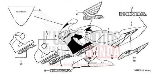 RAYURE (CBR600F2-3) CBR600F3 de 2003